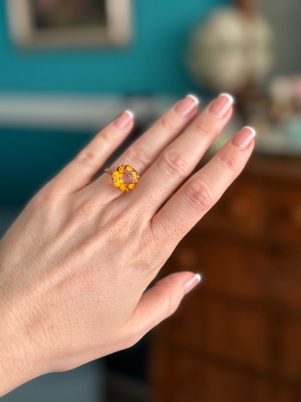 Tiffany & Co Citrine and Yellow Gold Sparkler Ring - Picture 9 of 10